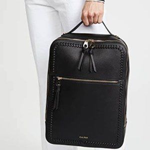 Kaya Faux Leather Laptop Backpack- Black w/ Gold Hardware W/ DUSTBAG